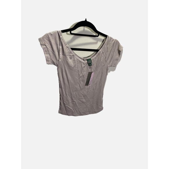 wild fable Tops - Wild‎ Fable Ribbed V-Neck Short Sleeve Top Nickel Gray XS NEW